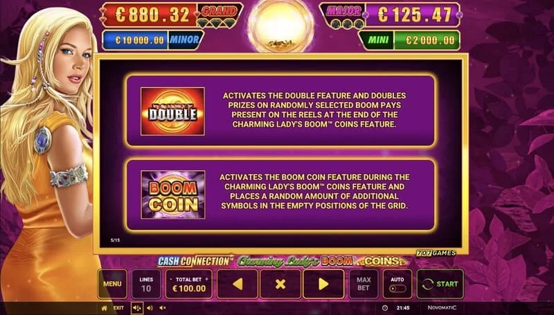 Cash Connection - Charming Lady's Boom Coins - juuttunut Boom Coin kertoimella